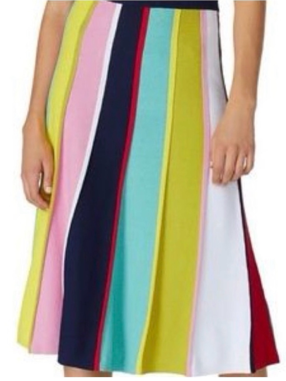 J. Crew rainbow Colorblock Pleated sweater Skirt